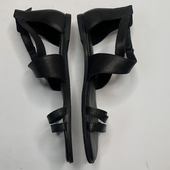 Eileen Fisher Cici Black Strappy Lagenlook Sandals S-107 Sz 10 - Picture 6 of 10